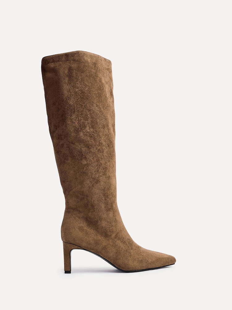 Linzi Natural High Leg Uptown Slim Block Heel High Leg Boots - Image 2 of 5 Linzi Natural High Leg Uptown Slim Block Heel High Leg Boots - Image 2 of 5