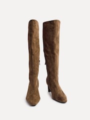 Linzi Natural High Leg Uptown Slim Block Heel High Leg Boots - Image 3 of 5