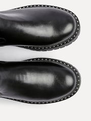 Linzi Black Swift PU And Croc Mix High Leg Boots - Image 4 of 5
