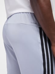 adidas Grey Workout Essentials All-Set 3-Stripes Knit Joggers - Image 3 of 5