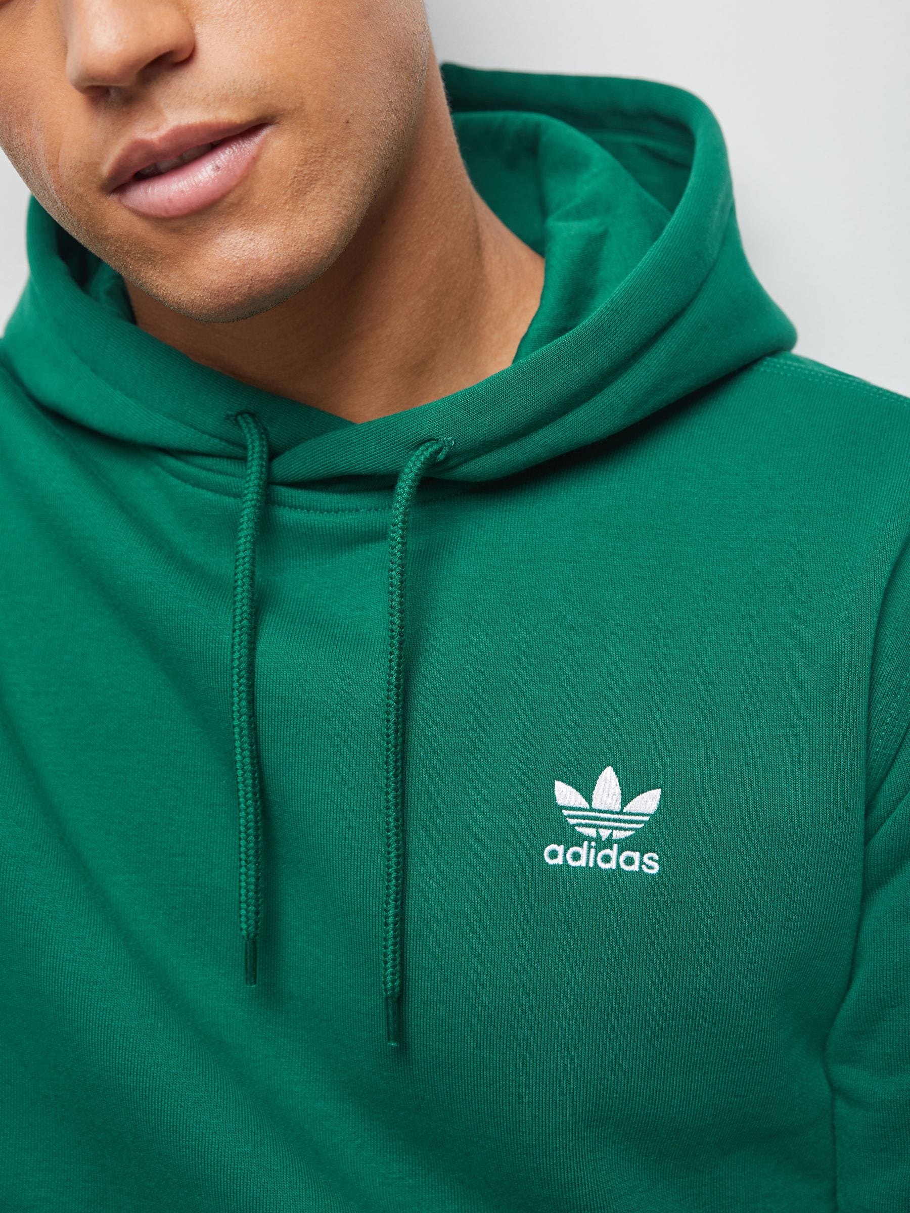 ESSENTIALS オリーブ色 フード付きパーカー Next：日本 ダークグリーン - adidas Originals Trefoil