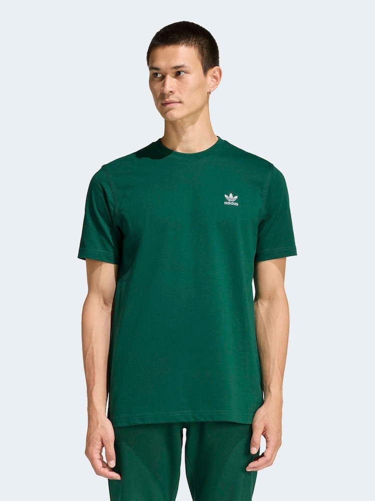 adidas Originals Dark Green Trefoil Essentials T-Shirt - Image 1 of 5