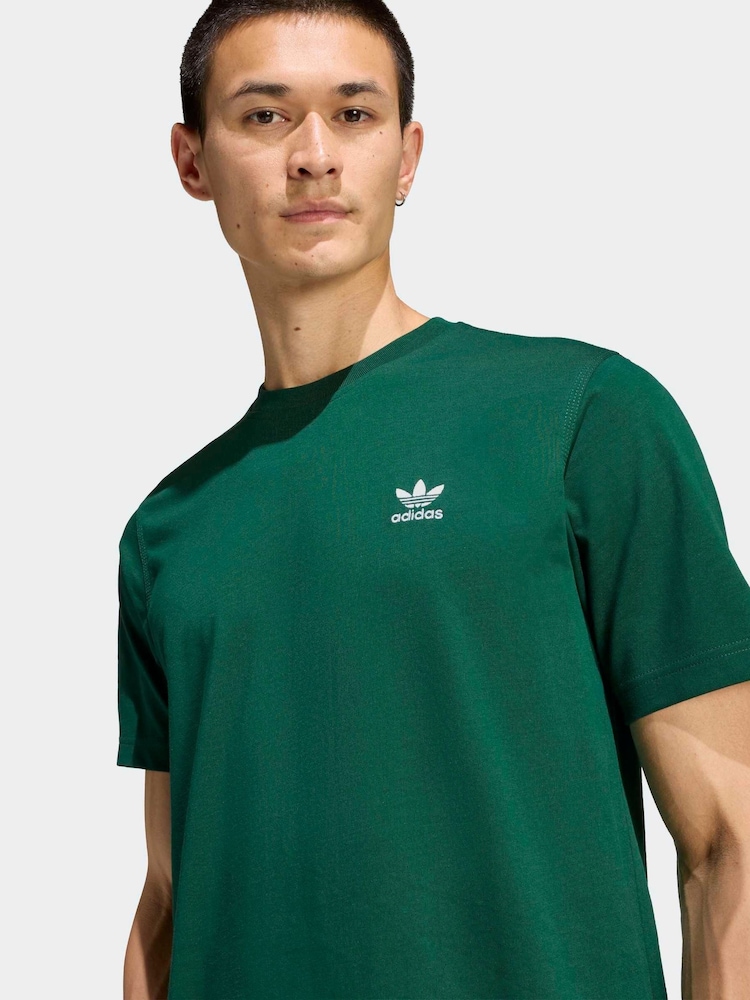 adidas Originals Dark Green Trefoil Essentials T-Shirt - Image 5 of 5