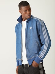 adidas Originals Red Adicolour Denim Firebird Track Top - Image 1 of 4