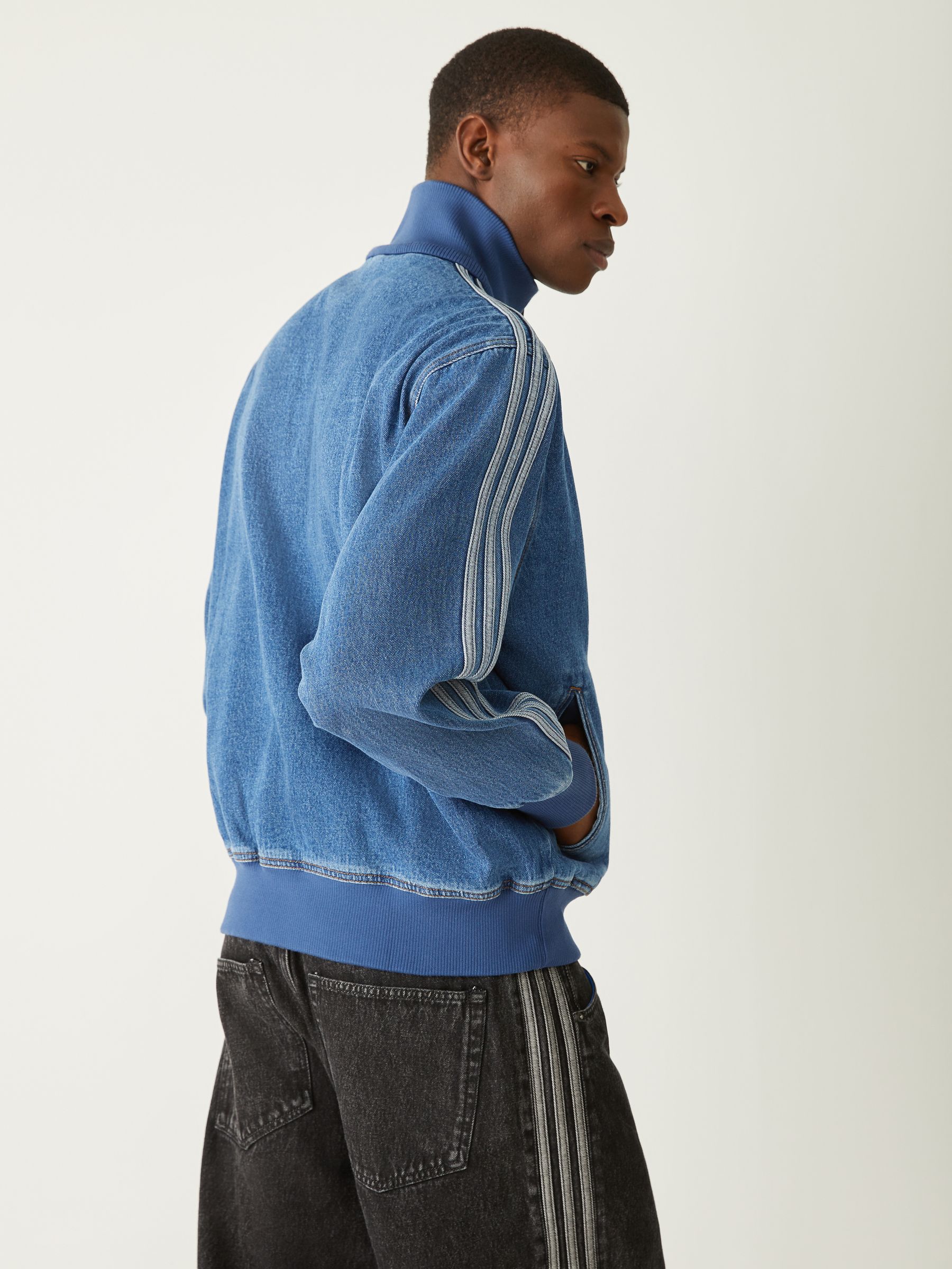 Buy adidas Originals Blue Adicolor Denim Firebird Track Top from