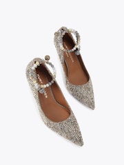 Kurt Geiger London Cream Belgravia Jewel Shoes - Image 3 of 5