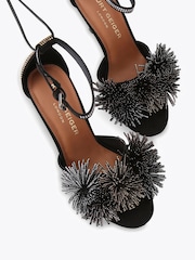 Kurt Geiger London Pom Pom Ankle Tie Sandals - Image 2 of 4