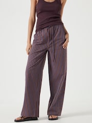 Hush Brown Cotton Stripe Pull On Trousers - Image 2 of 6
