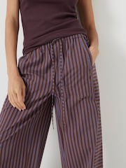 Hush Brown Cotton Stripe Pull On Trousers - Image 4 of 6