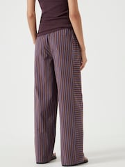 Hush Brown Cotton Stripe Pull On Trousers - Image 5 of 6
