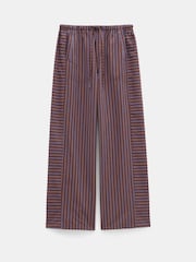 Hush Brown Cotton Stripe Pull On Trousers - Image 6 of 6