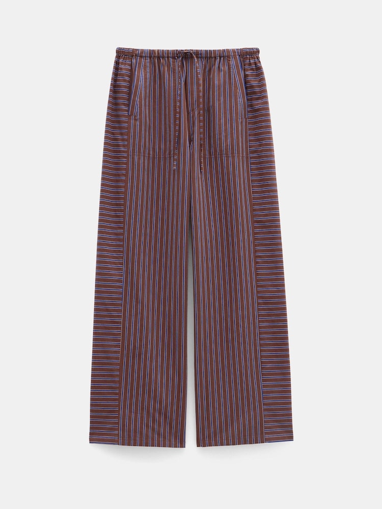 Hush Brown Cotton Stripe Pull On Trousers - Image 6 of 6