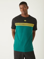 adidas Originals Green Chest Stripes T-Shirt - Image 1 of 4