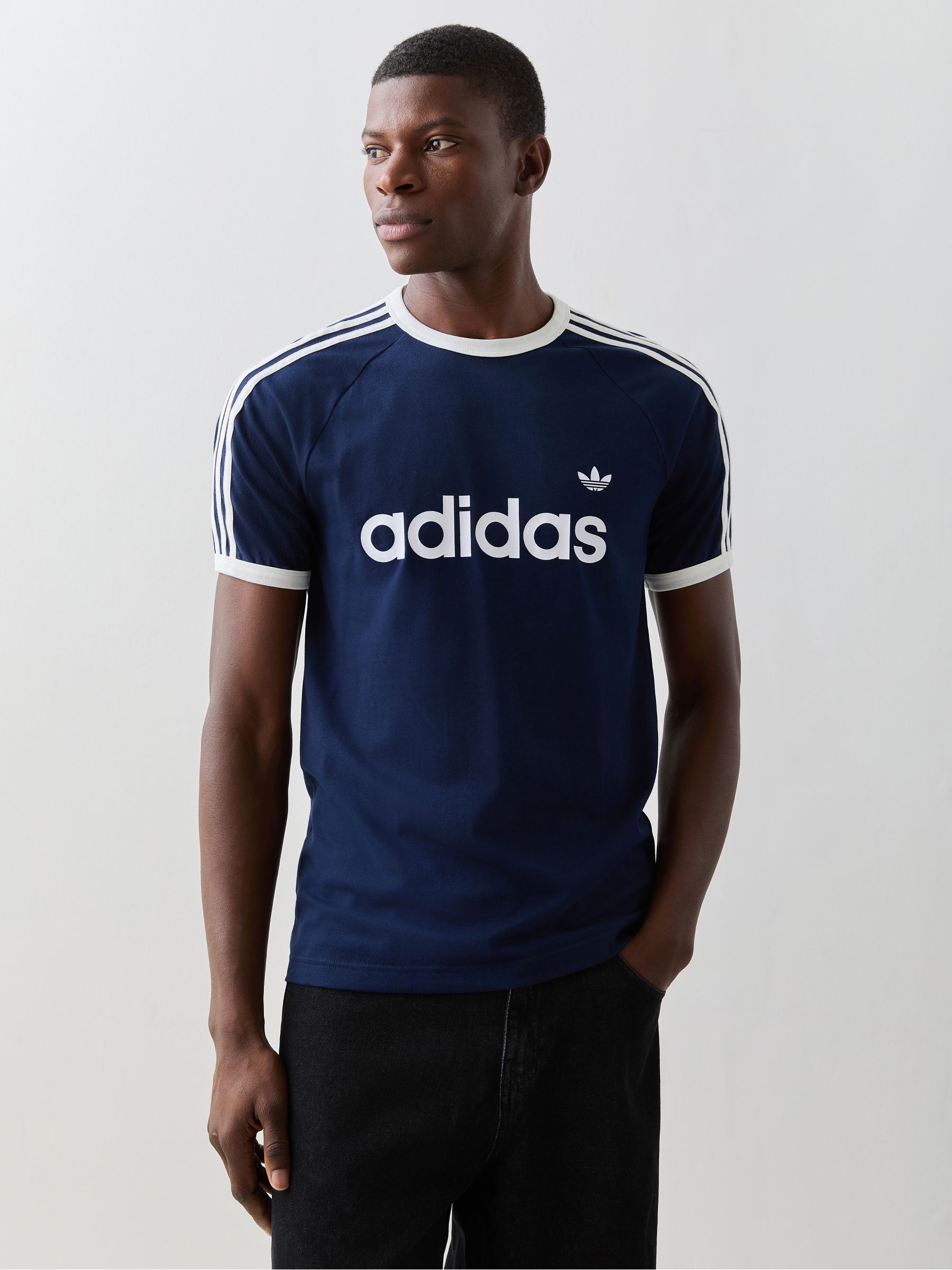 Comprar Azul - Camiseta Adidas Original 3 com listras e modelagem