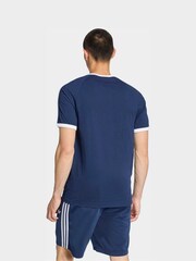 adidas Originals Blue 3 Stripes Slim Ringer T-Shirt - Image 2 of 6