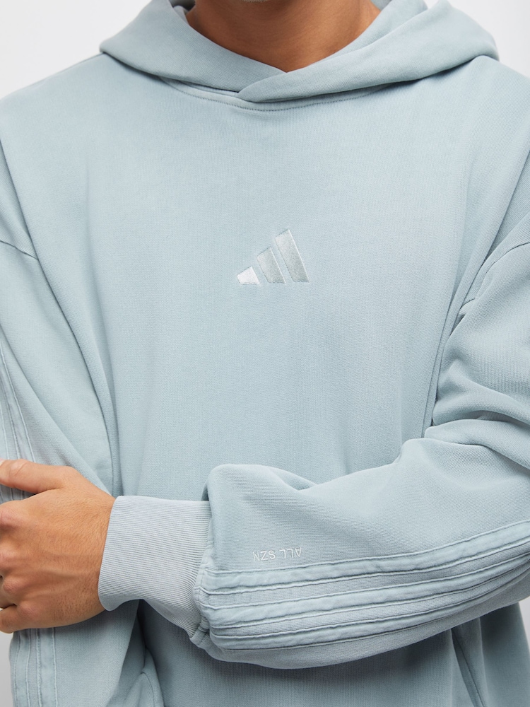 adidas Green ALL SZN French Terry Washed Hoodie - Image 4 of 4