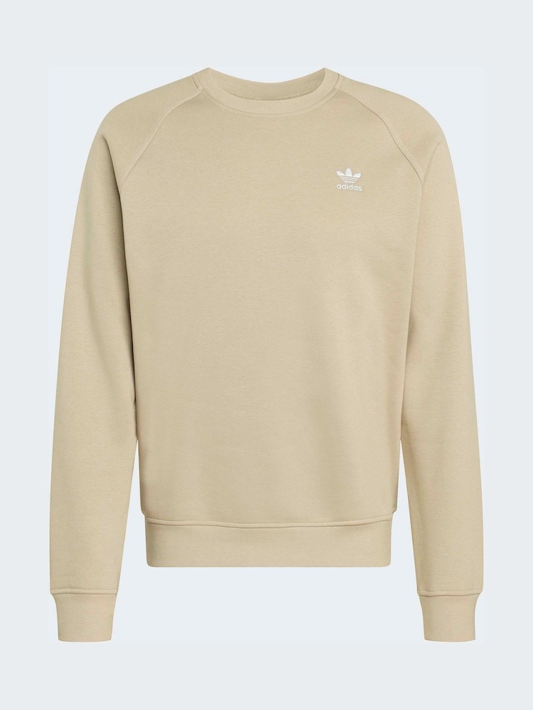 adidas Originals Brown Trefoil Essentials Crew Sweatshirt - Image 4 of 4
