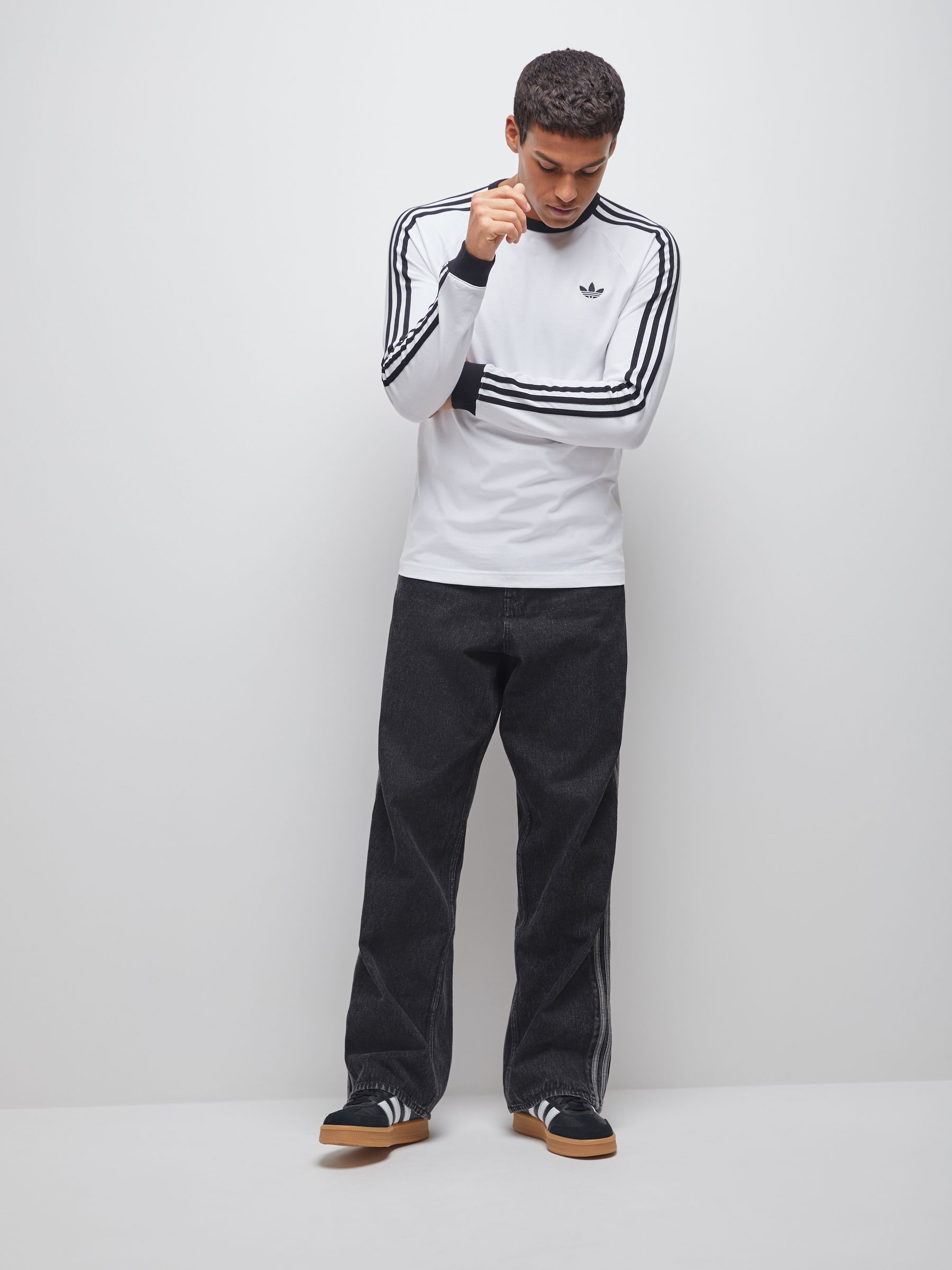 Buy adidas Originals White 3-Stripes Long Sleeve T-Shirt from Next USA