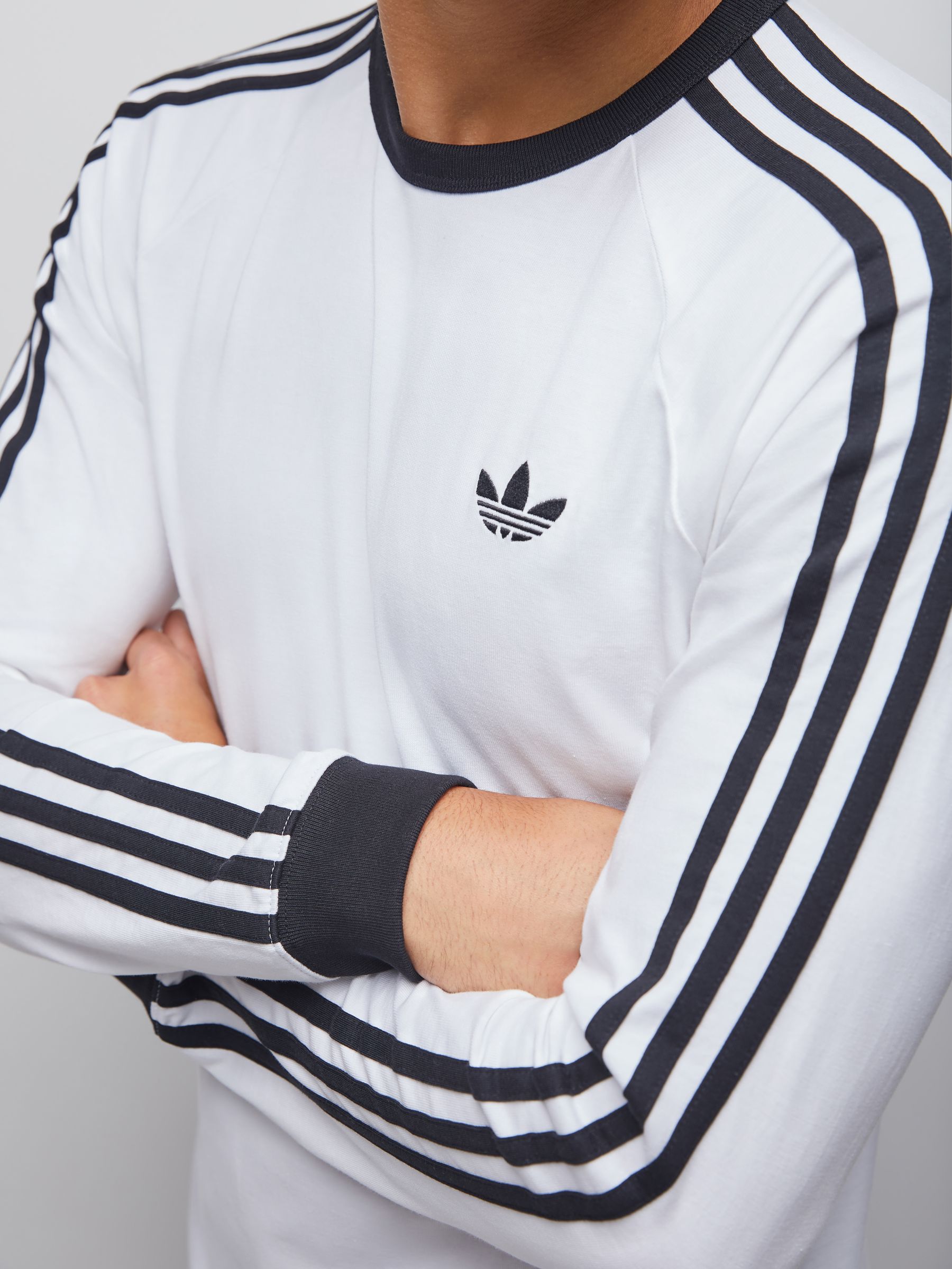 Buy adidas Originals White 3-Stripes Long Sleeve T-Shirt from Next USA
