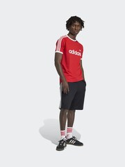 adidas Originals Red 3 Stripes Slim Ringer T-Shirt - Image 3 of 6