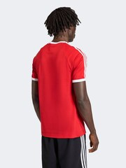 adidas Originals Red 3 Stripes Slim Ringer T-Shirt - Image 5 of 6