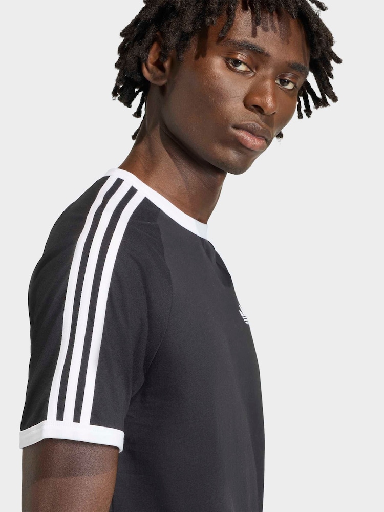 adidas Originals Black 3-Stripes T-Shirt - Image 6 of 6