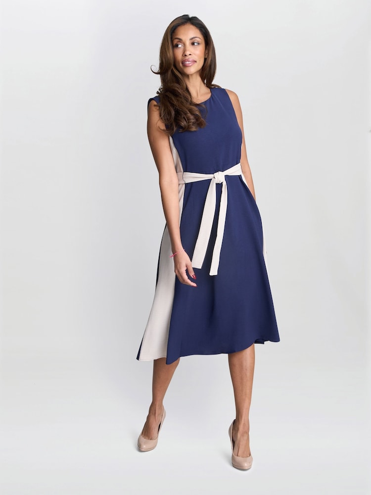 Gina Bacconi Blue Kendall Two Tone Dress - Imagen 2 de 6
