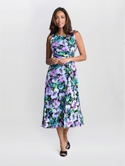 Gina Bacconi Jeselle Floral Printed Black Dress - Image 3 of 6