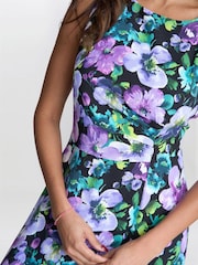 Gina Bacconi Jeselle Floral Printed Black Dress - Image 4 of 6