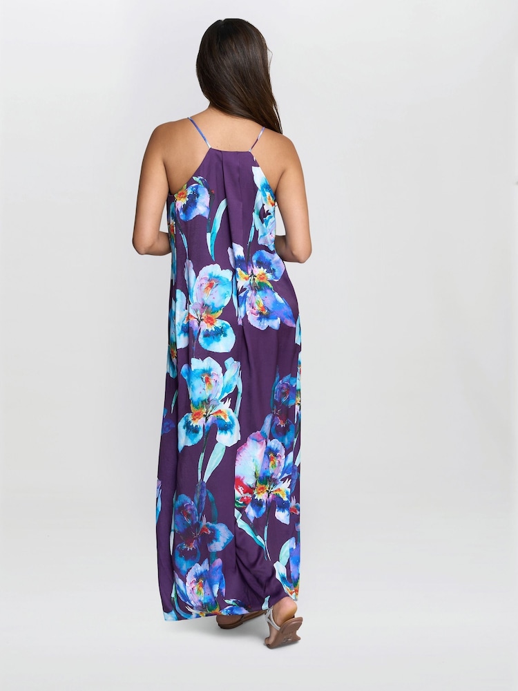 Gina Bacconi Blue Genny Floral Print Maxi Dress - Image 2 of 7