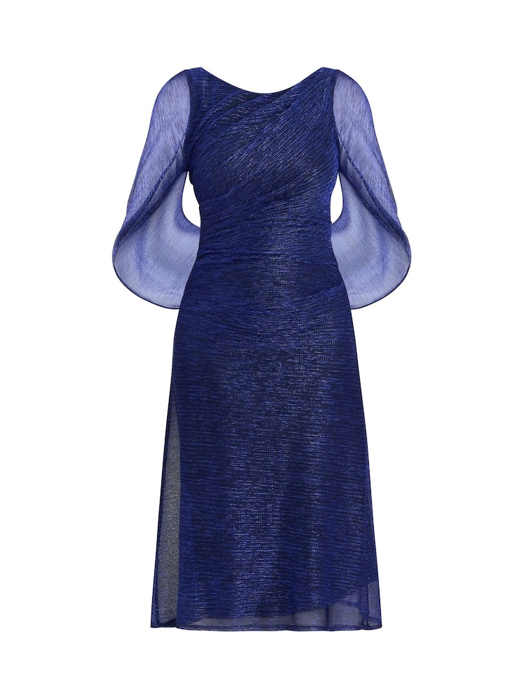 Gina Bacconi Blue Ciara Metallic Knit Dress - Image 5 of 5