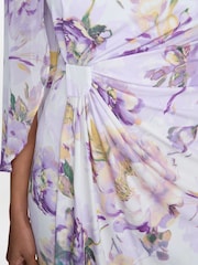 Gina Bacconi Harmony Floral Print White Dress - Image 4 of 7