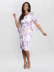 Gina Bacconi Harmony Floral Print White Dress - Image 5 of 7