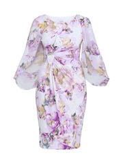 Gina Bacconi Harmony Floral Print White Dress - Image 7 of 7