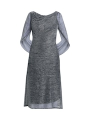 Gina Bacconi Ciara Metallic Knit Black Dress - Image 6 of 6