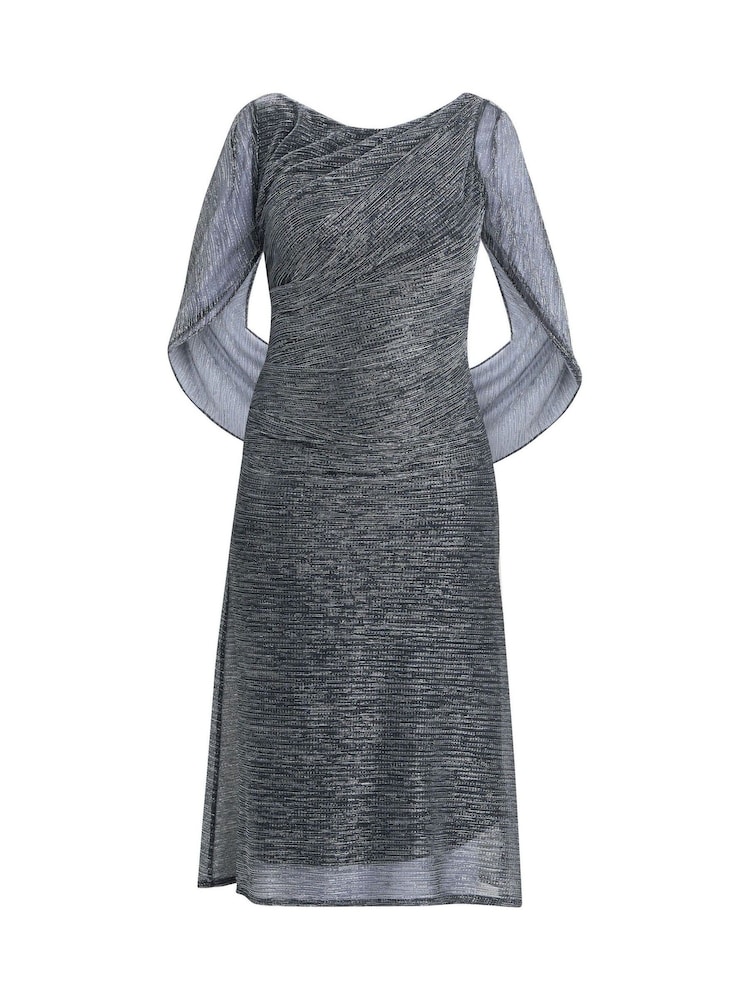 Gina Bacconi Ciara Metallic Knit Black Dress - Image 6 of 6