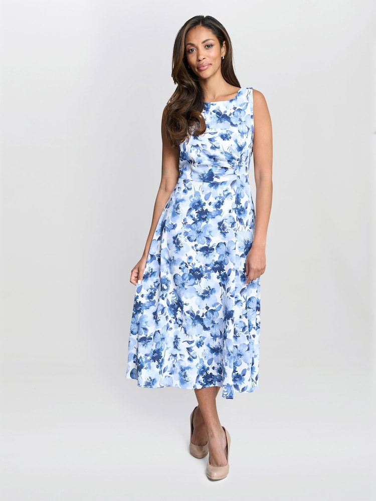 Gina Bacconi Emmy Floral Print Midi Dress - Image 1 of 5