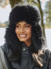 South Beach Green Faux Fur lined Trapper Hat - Image 3 of 7