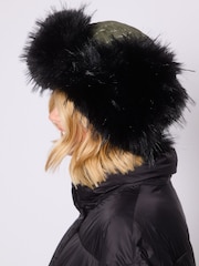 South Beach Green Faux Fur lined Trapper Hat - Image 6 of 7