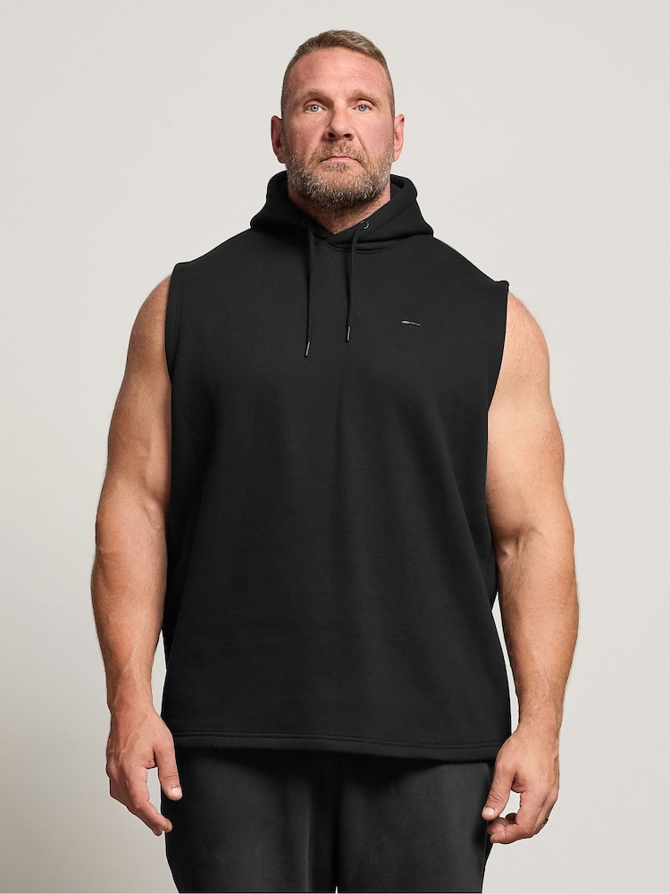 BadRhino Big & Tall Black Sleeveless Hoodie - Image 1 of 6
