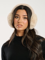 South Beach Cream Fluffy Earmuffs - Image 4 of 4