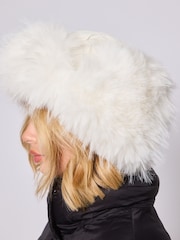 South Beach White Faux Fur lined Trapper Hat - Image 5 of 5