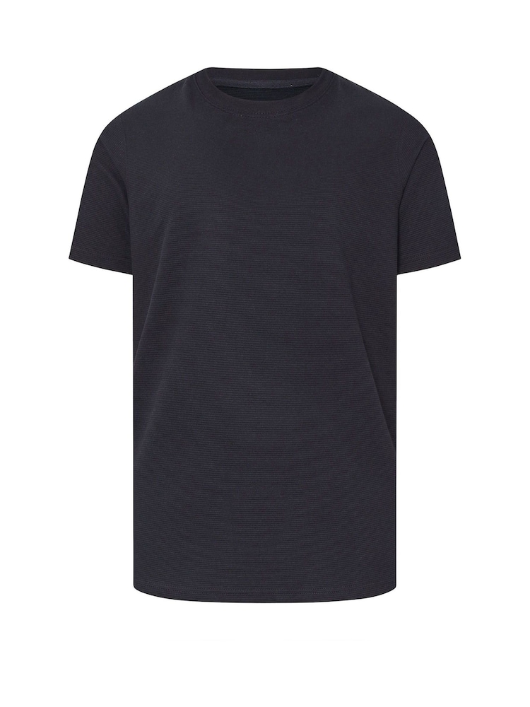 أزرق - BadRhino Big & Tall Ottoman Textured T-Shirt - صورة 1 من 2