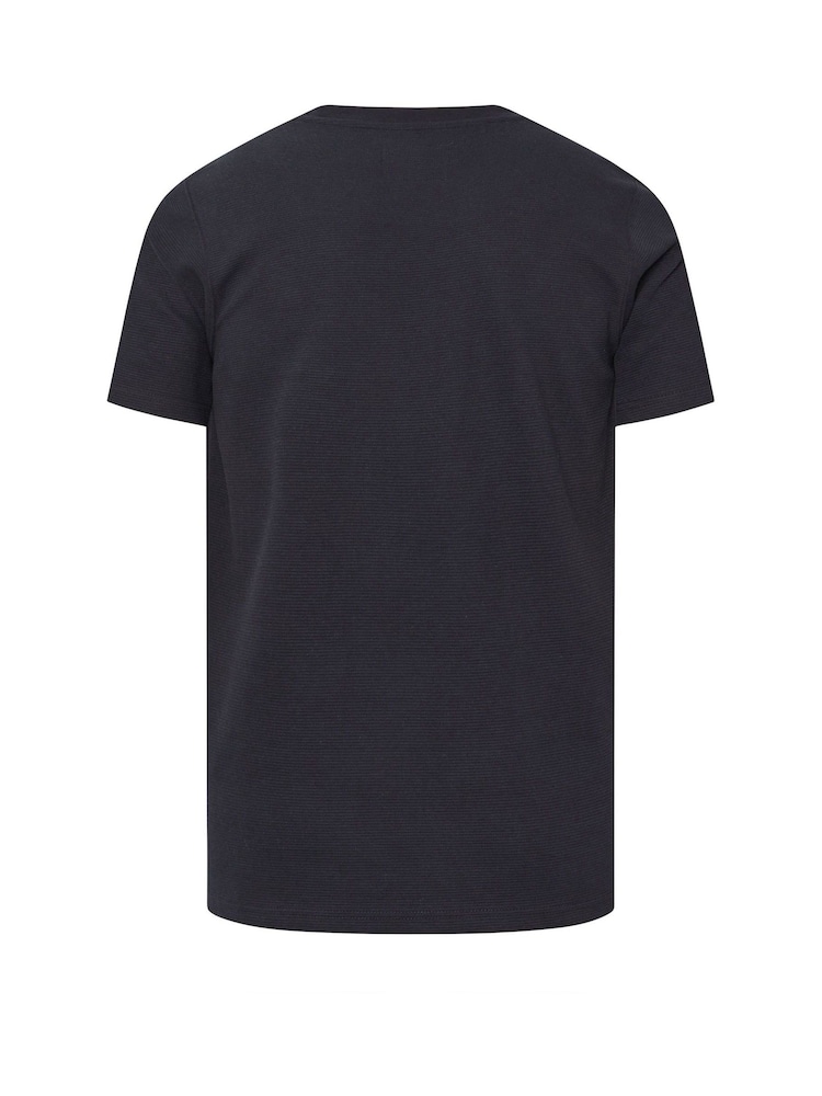 أزرق - BadRhino Big & Tall Ottoman Textured T-Shirt - صورة 2 من 2