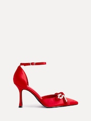 Linzi Red Bridal Serenade Beaded Mesh Court Heels - Image 2 of 5