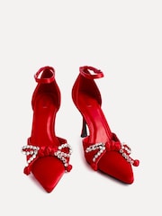 Linzi Red Bridal Serenade Beaded Mesh Court Heels - Image 4 of 5