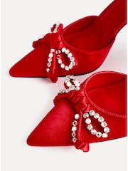 Linzi Red Bridal Serenade Beaded Mesh Court Heels - Image 5 of 5