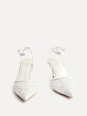Linzi Cream Bridal Serenade Beaded Mesh Court Heels - Image 4 of 6