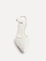 Linzi Cream Bridal Serenade Beaded Mesh Court Heels - Image 5 of 6