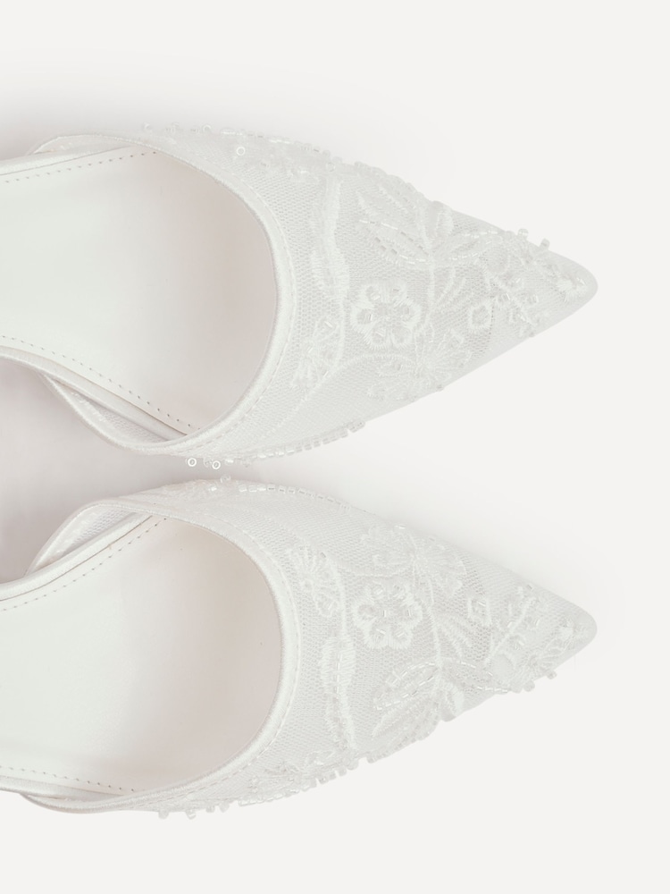 Linzi Ivory Serenade Beaded Mesh Court Heels - Image 5 of 5 Linzi Ivory Serenade Beaded Mesh Court Heels - Image 5 of 5